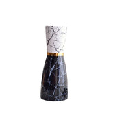 Modern black and white marble effect vase