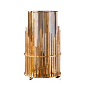 Art deco vase in gold glass tube
