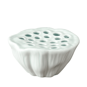 Blue ceramic shell vase