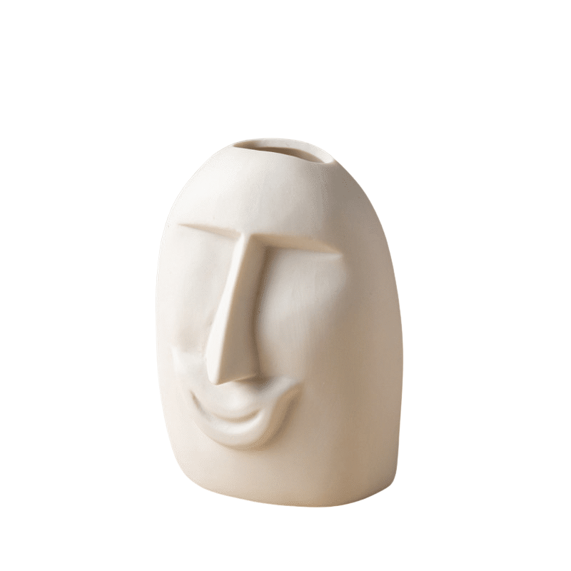 Ceramic vase in the shape of a small designer face