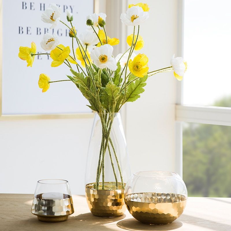 Creative modern glass vase with gilding