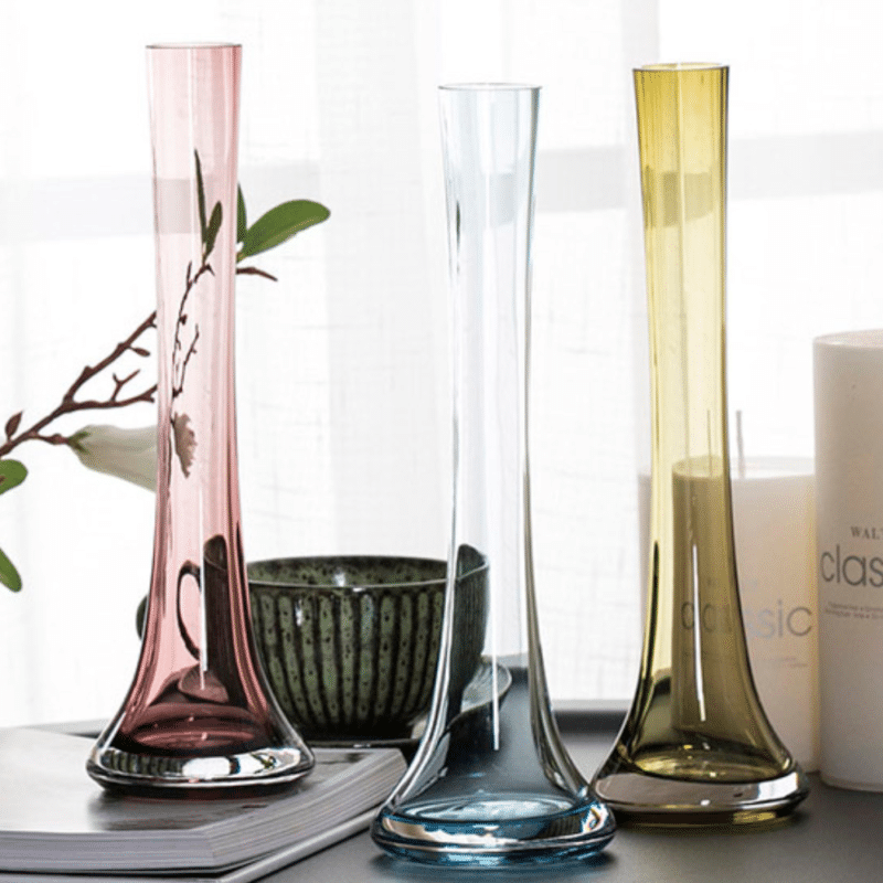 Flared murano vase in colored glass