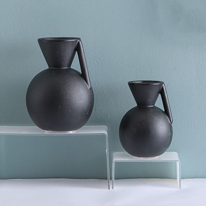 Geometric modern black vase