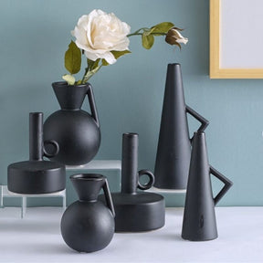 Geometric modern black vase