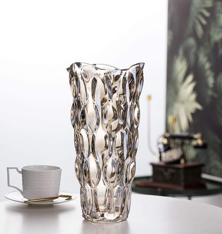 Handcrafted honeycomb crystal vase