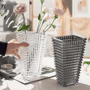 Luxury square glass vase