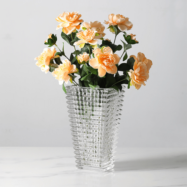 Luxury square glass vase