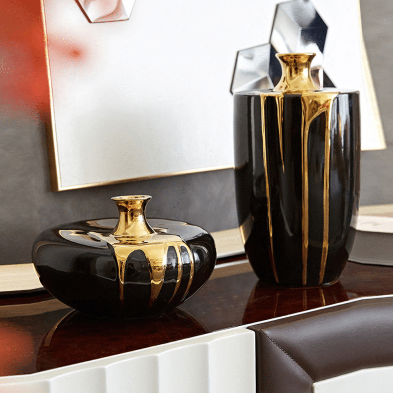 Modern black ceramic vase