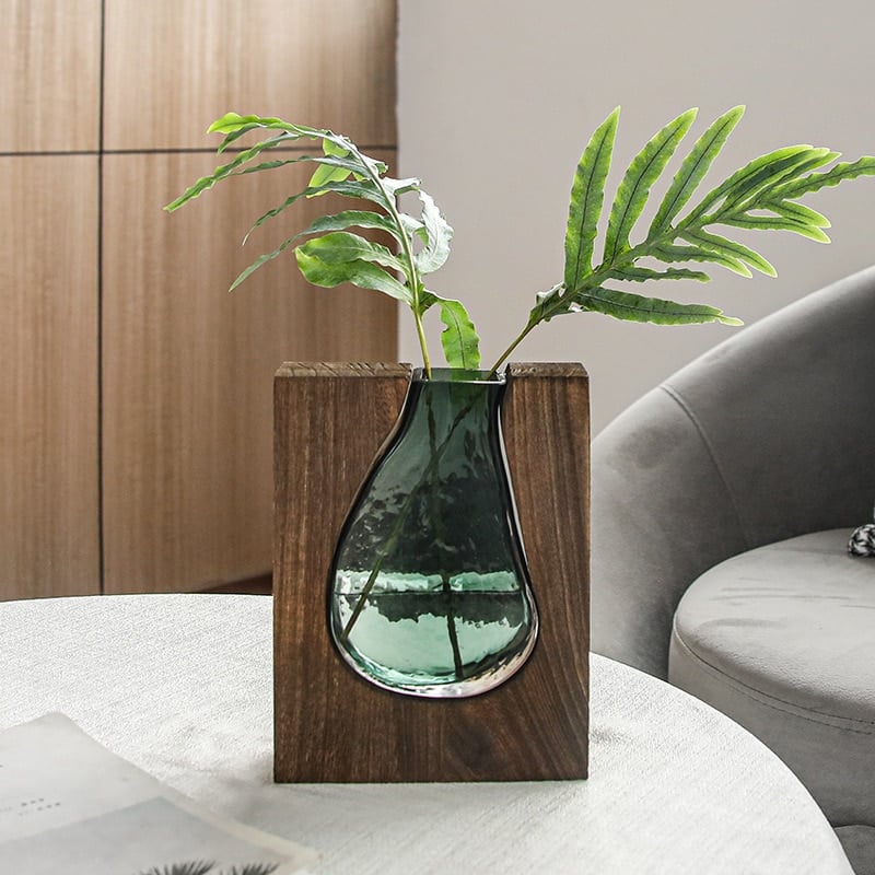 Modern style square wooden vase