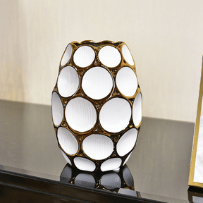 Modern vase with honeycomb and gilding