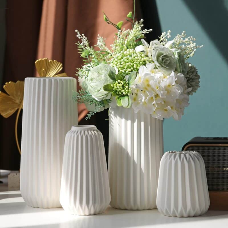 Modern white ceramic vase