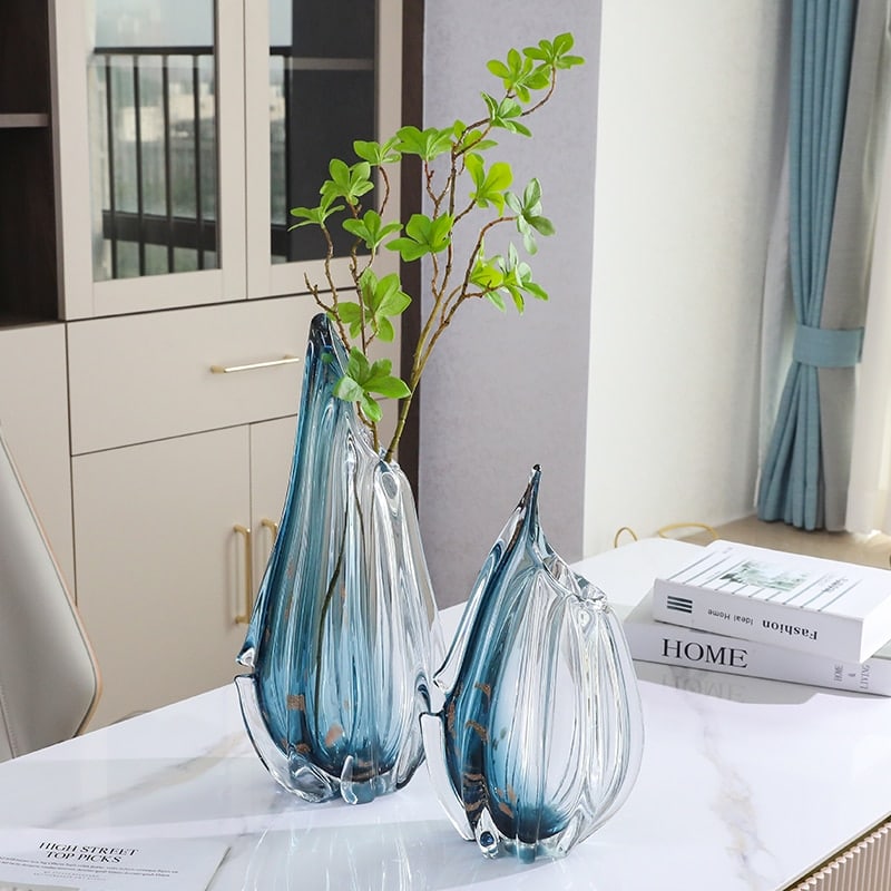 Blue murano glass vase