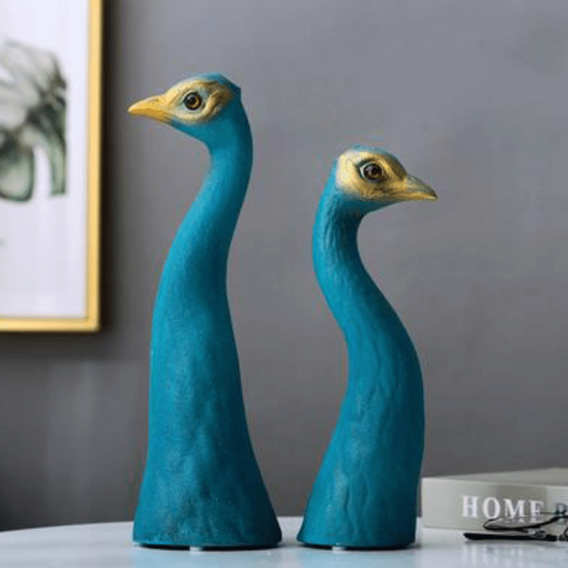 Original pampas vase with blue peacock head