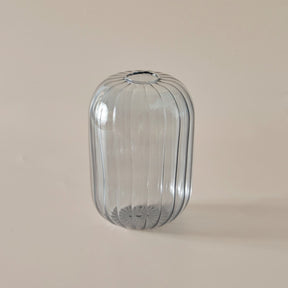 Oval and colored glass vase