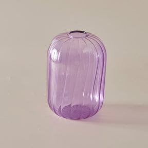 Oval and colored glass vase