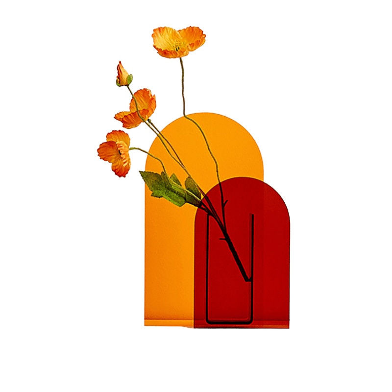 Scandinavian vase with geometric shape