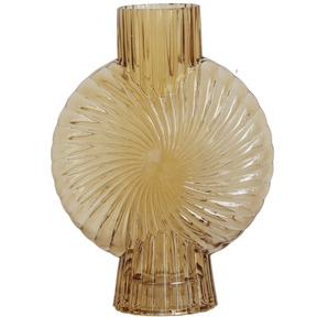 Spiral yellow shell vase