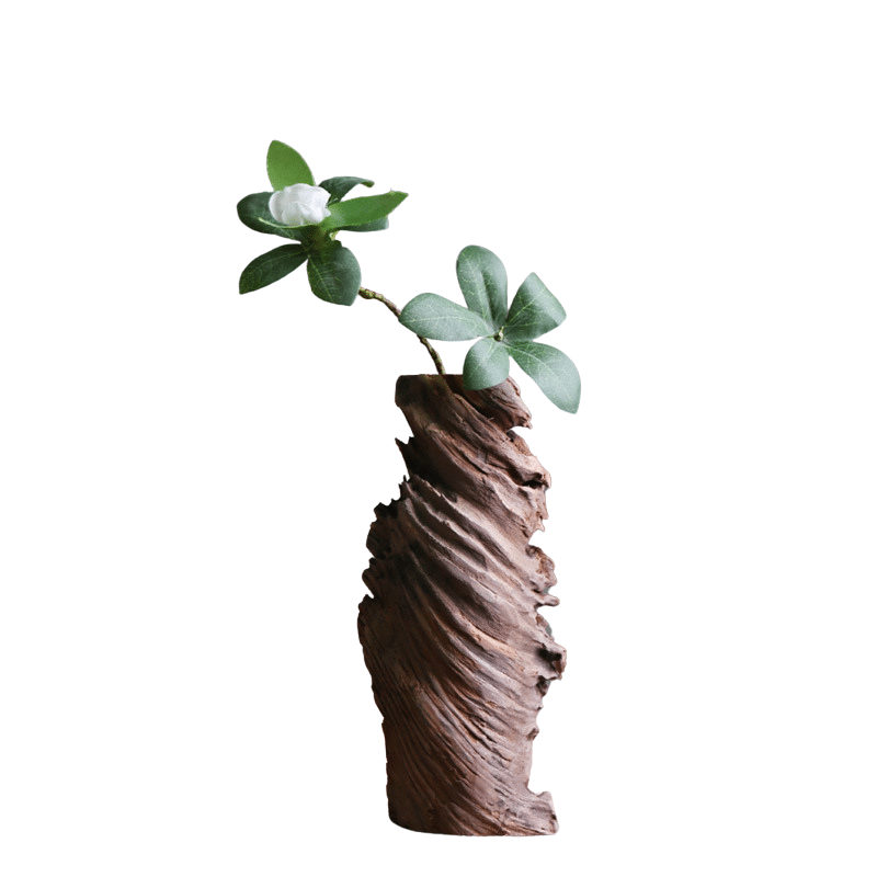 Twisted Natural Wood Vase