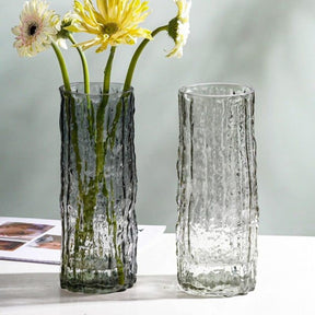 Tubular Murano vase in irregular glass
