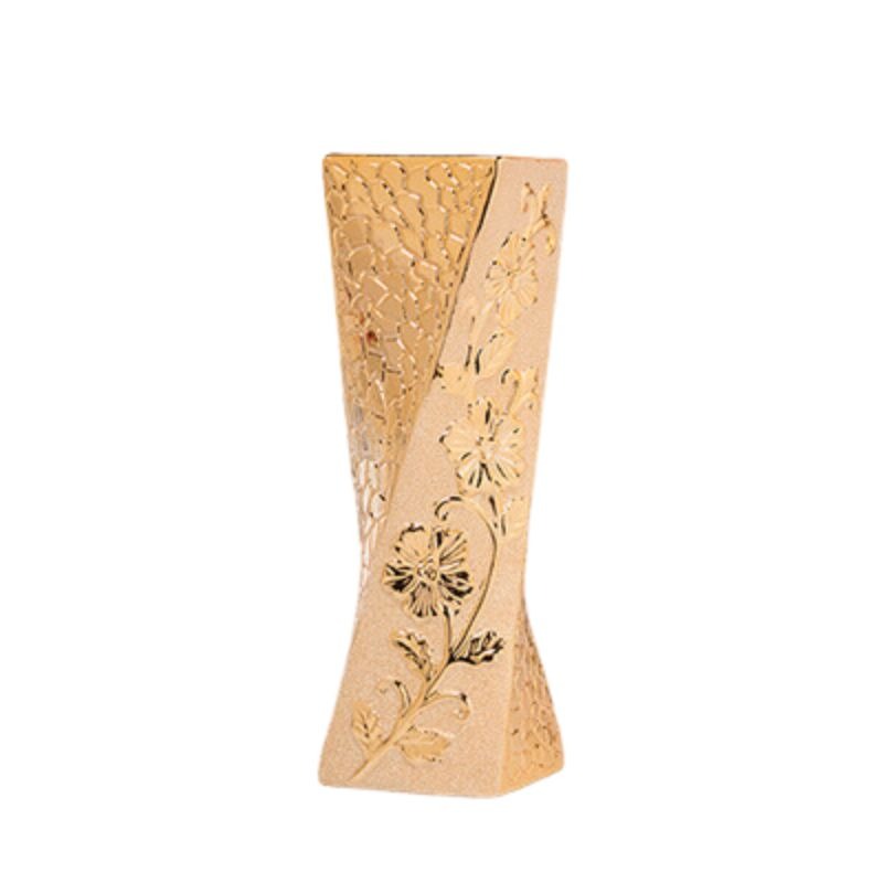 Vintage golden ceramic vase