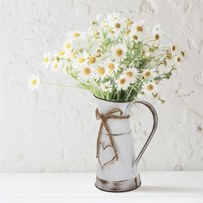 Vintage metal jug vase with heart