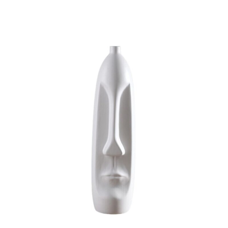 White head-shaped vase