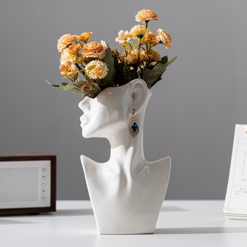Woman bust vase with earring7