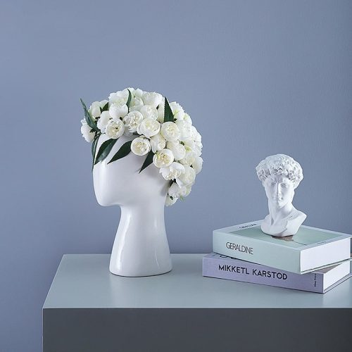 Modern style woman's head vase