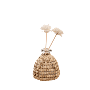 Small round rattan vase