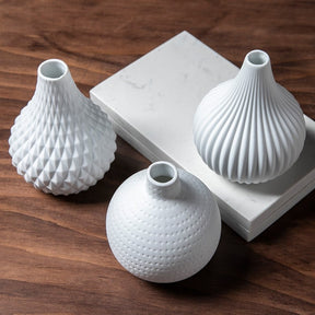 Minimalist white ball vase