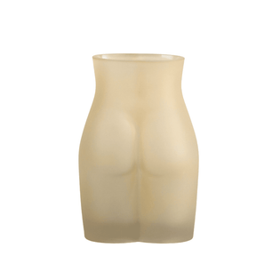 Female buttock vase in transparent glass