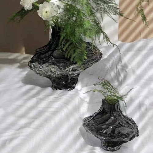 Transparent Murano vase in irregular glass