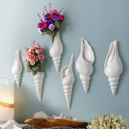 White Shell Hanging Vase