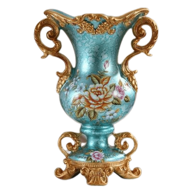 Vintage vase with gilding and floral pattern7